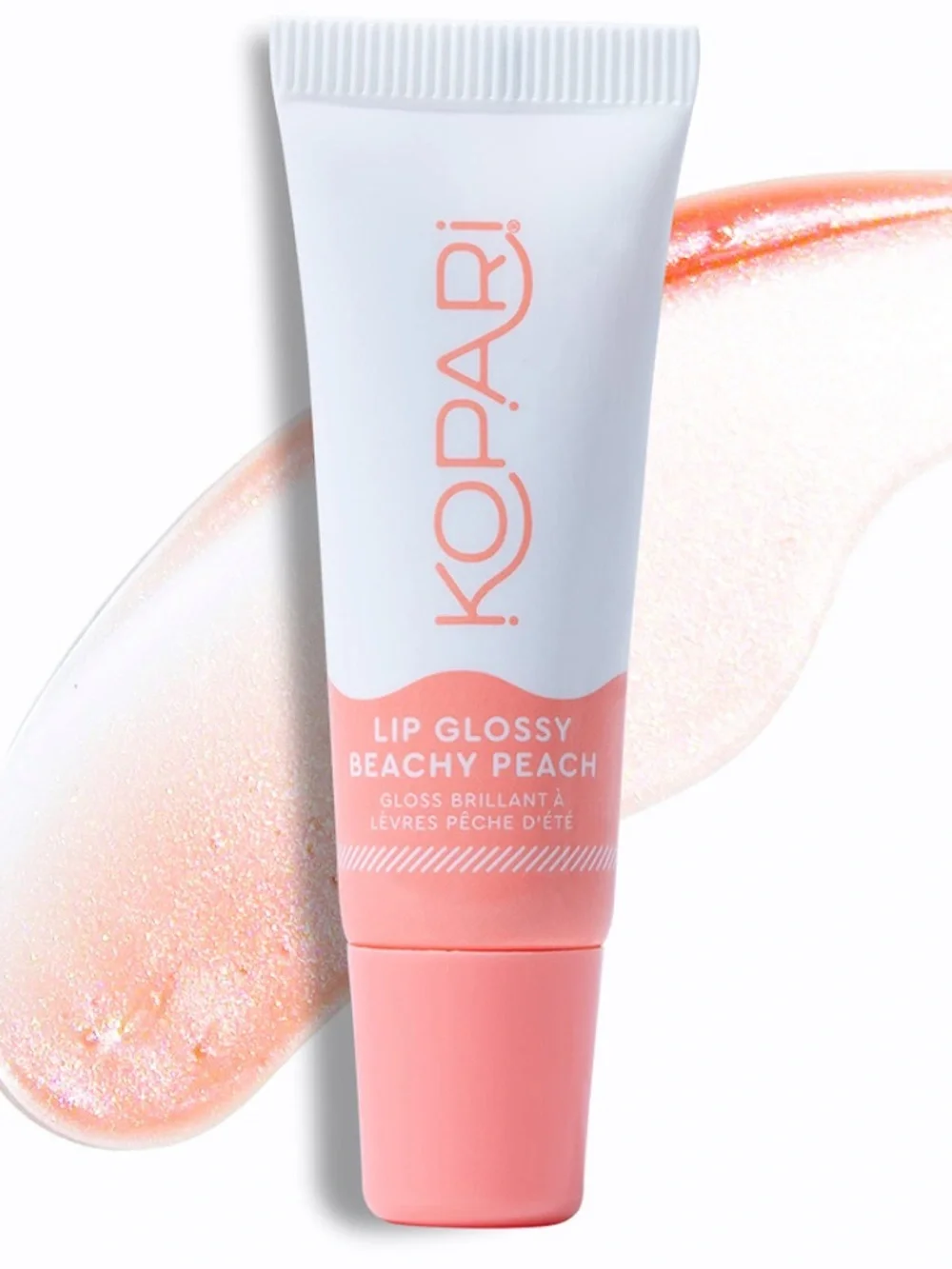 Kopari Beachy Peach Lip Glossy - Peach Pink Shine New FullSz